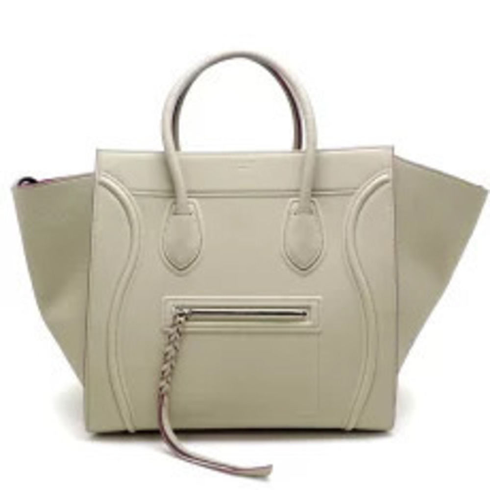 Celine Luggage Phantom Handbag Leather Gray